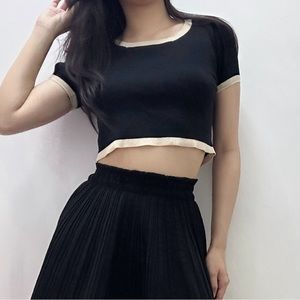 Knit crop top tshirt